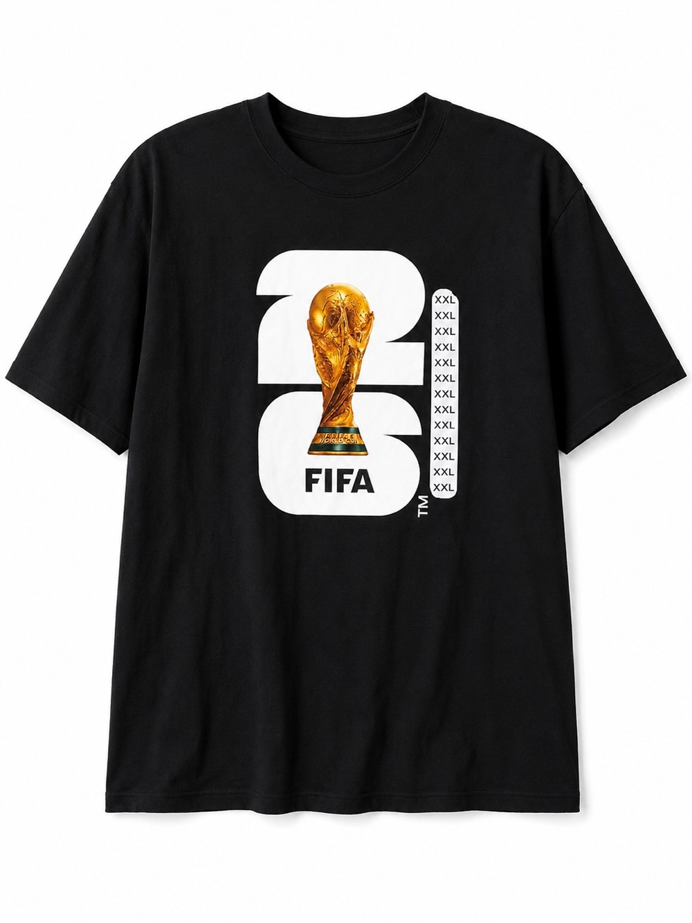 Official FIFA World Cup 2026 Trophy Graphic T-Shirt XXL Black NWT